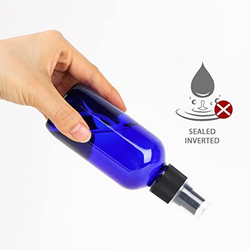 CycleMore 120ml 16 Pack 4oz Blue Glass Spray Bottles with Fine Mist Sprayers, Glass Travel Bottles for Cosmetic, Essential Oils, Cleaning Solutions, Perfumes & More Liquids Ideal for Friends