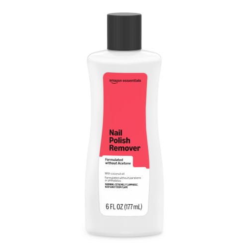 Amazon Essentials Non-Acetone Nail Polish Remover with Coconut Oil 6 Fl Oz