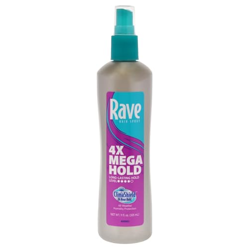 Rave 4X Mega Firm Hold Hair Spray - 24 Hour Anti-Humidity