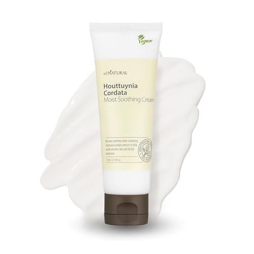 All Natural Houttuynia Cordata Soothing Cream - Lightweight Hydration, Sebum Control and Redness Relief ? Calming Heartleaf Moisturizer for Sensitive Skin, Vegan Skincare (2.53Fl. Oz)
