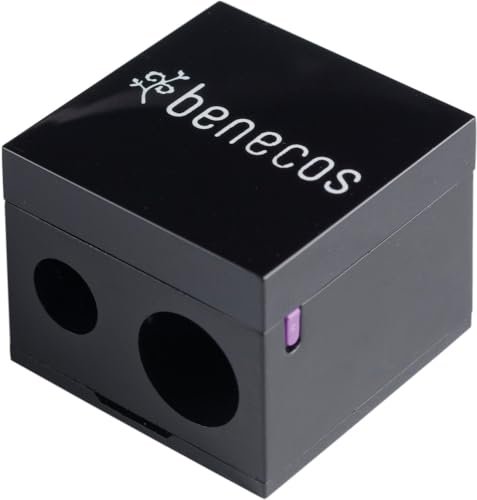 benecos Dual Cosmetic Pencil Sharpener with Integrated Cleaning Spatula