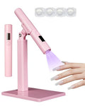 KeepTwenty Pink Mini Handheld UV Nail Light with Stand for Gel Manicure