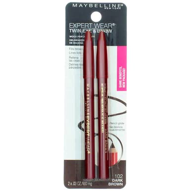 Maybelline Expert Eyes Twin Brow & Eye Pencils Dark Brown .06 Oz