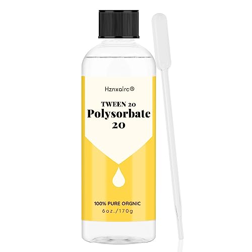 Hznxolrc 6 oz Polysorbate 20 Emulsifier, Premium Polysorbate 20 (TWEEN 20) Liquid, Gentle on Skin