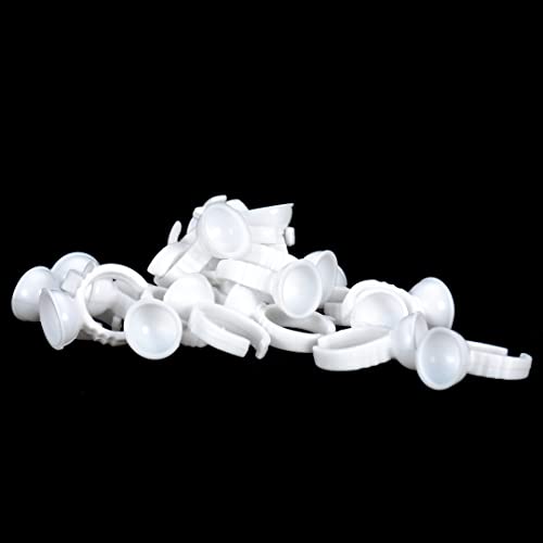 600PCS Glue Rings for Eyelash Extensions - Disposable Rings, Lovely Shape Lash Fan Blossom Glue Cups