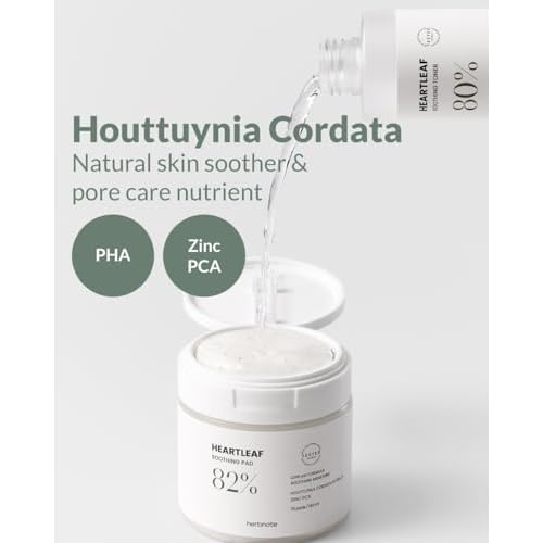 Heartleaf Soothing Moisture Pad - Enriched with 80% Low-Temperature Extracted Heartleaf & Niacinamide for Acne Control - Zinc PCA, Quercitrin for Sensitivity Relief, 70 pads