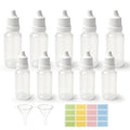 10PCS Plastic Dropper Bottles Set with Funnels - 10ml & 15ml Travel Squeeze Bottles for Essential Oils & DIY Projects