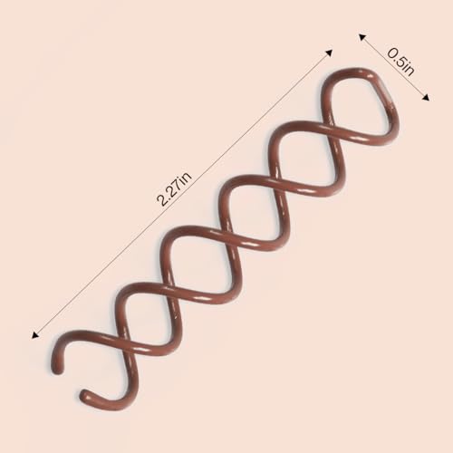 Kitsch Spiral Hair Pins, Brown (3 Pack) - Secure Hold Updo & Bun Maker