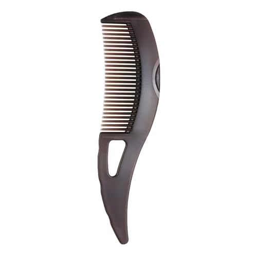 Dandruff Comb, Stainless Steel Fine Tooth Lice/Flea/Psoriasis Comb, Scalp Oil Buildup Removal Wide Hollow Tooth Button Hairbrush for Scalp Massage Care for Man Women and Kids (Brown)
