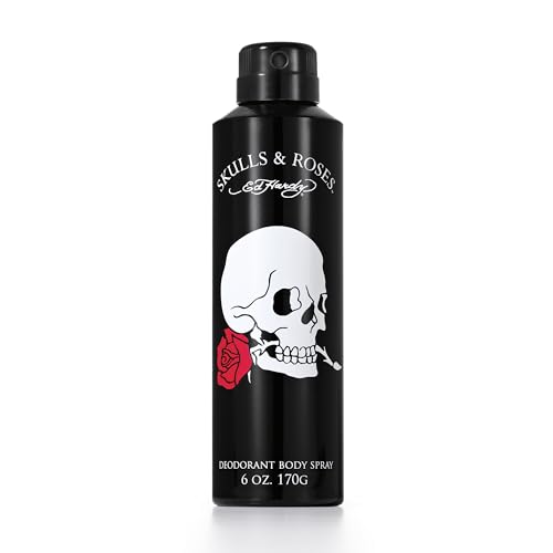 Ed Hardy Skulls & Roses Men's Body Spray Deodorant 6 oz