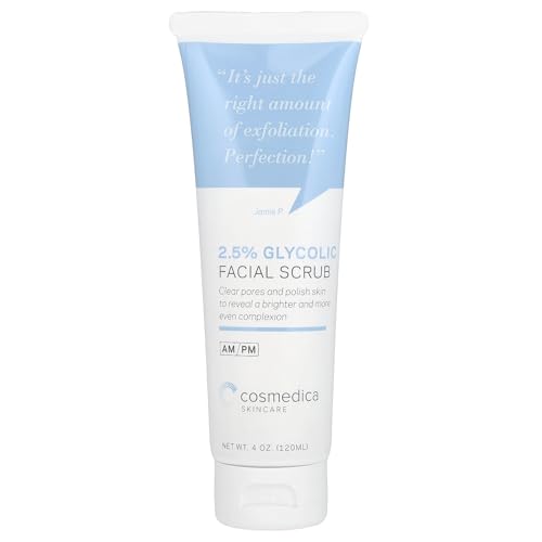 Glycolic Acid 2.5% Facial Scrub Resurfacing Exfoliatiing Face Wash to Remove Dull, Aging Cells and Impurities - Reveal a Youthful Refreshed Complexion with Active 2.5% Glycolic Acid Formulation 4oz
