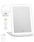 FUNTOUCH Rechargeable Travel Makeup Mirror with 10X Magnification