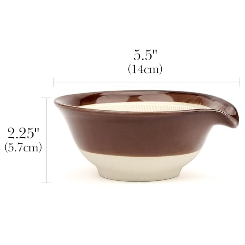 Linkidea Ceramic Shaving Bowl, Shaving Soap Lather Mug Cup for Men, Wide Mouth Barber Beard Wet Razor Shave Cream Cup, Brown