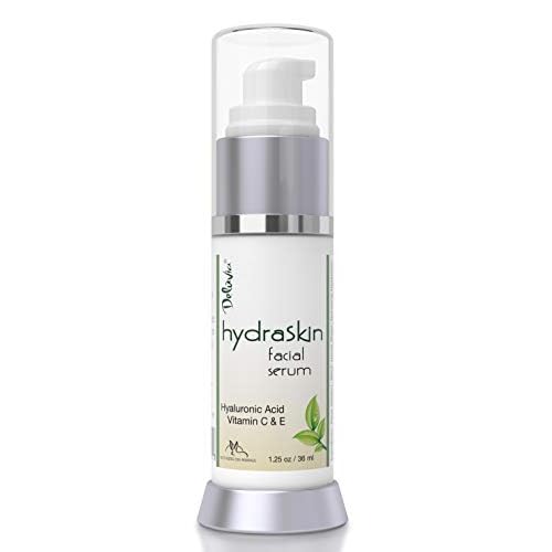 Deluvia Vitamin C Serum for Face, Hyaluronic Acid Facial Serum, Hydrating Serum with Moisturizing Vitamin E & Organic Aloe Vera for Sensitive and Dry Skin