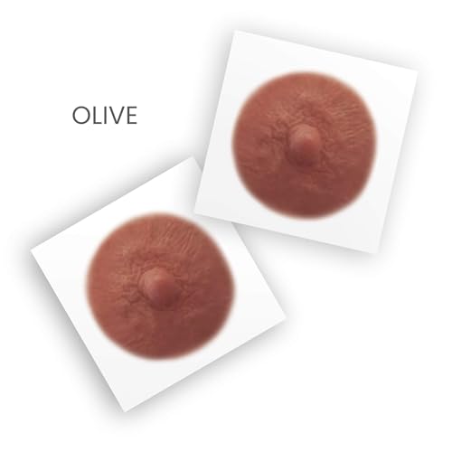 TataTattoos Temporary Realistic Nipple/Areola Tattoos ? Non-Surgical for Mastectomy Recovery ? for Post Breast Cancer Surgery (Olive, Medium (Pack of 4))