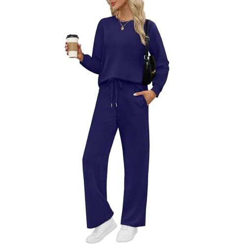 WIHOLL Lounge Sets for Women 2 Piece Travel Vacation Outfits Fall Sweatsuit Tracksuit
