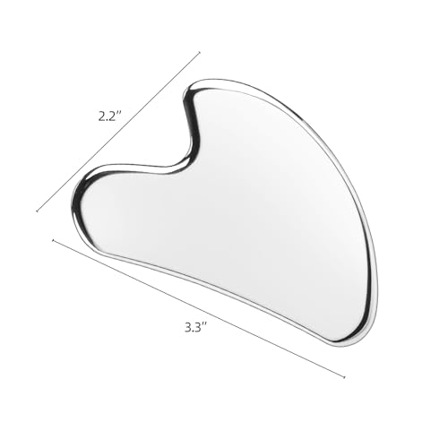 BTYMS Gua Sha Facial Tools, Heart Shaped Guasha Tool Stainless Steel Face Sculpting Tool (Pack of 2)