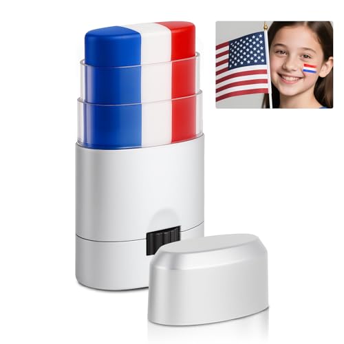 Patriotic Red White and Blue Face Paint Stick - 4th of July Makeup