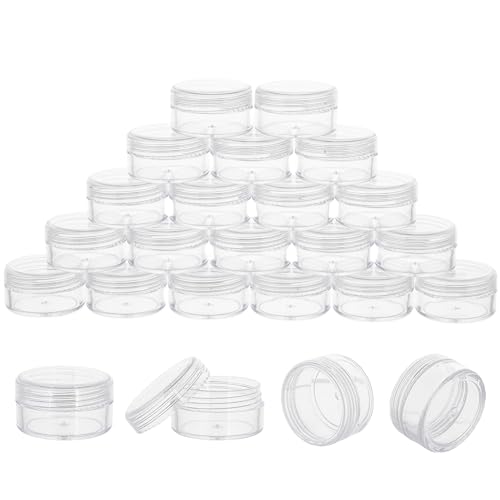 10g Sample Containers with Lids - 20 Pack Clear Plastic Jars
