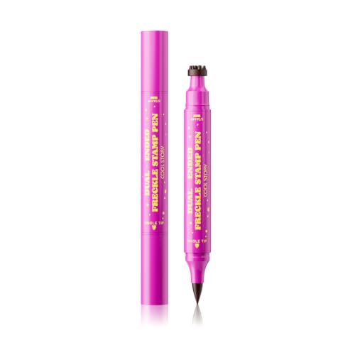 COOL STORY Freckle Stamp Pen 2-in-1 Waterproof Face Makeup Tool, Caramel Brown