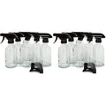 Vivaplex, 6, Large, 8 oz, Empty, Clear, Glass Spray Bottles with Black Trigger Sprayers (Pack of 2)