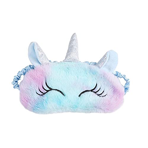 Pack of 1 Fur Unicorn Sleep Mask Plush Sleeping Eye Cover for Women Girls Home Sleeping Traveling (Unicorn)