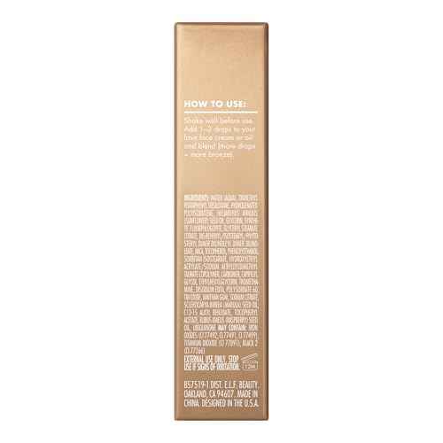 e.l.f. SKIN Bronzing Drops Mini, Liquid Bronzer For Face & Skin, Creates A Sun-Kissed Glow, Infused With Vitamin E, Vegan & Cruelty-Free, Pure Gold