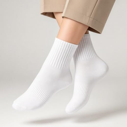Crew Socks 6-Pair Cute Cotton Casual Calf Socks Size 5-10