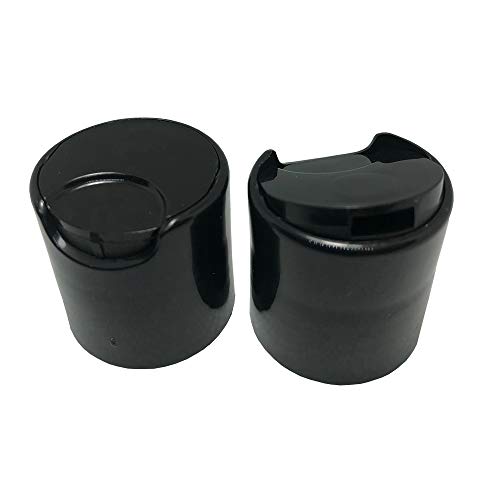 6 PCS Empty White HDPE Bottle 12 oz - Cosmo Round Plastic Bottles - 24/410 Black Disc Cap - 24 mm Foil Pressure Seal for Freshness and Leak Prevention - Phthalate Free - Use for Safe Cosmetics