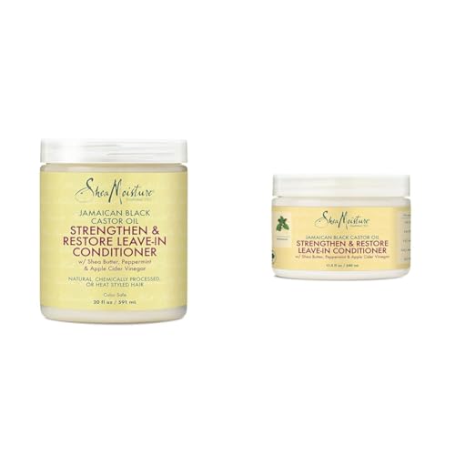 SheaMoisture Jamaican Black Castor Oil Leave In Conditioner for Hair To Soften and Detangle 20 oz and 11.5oz