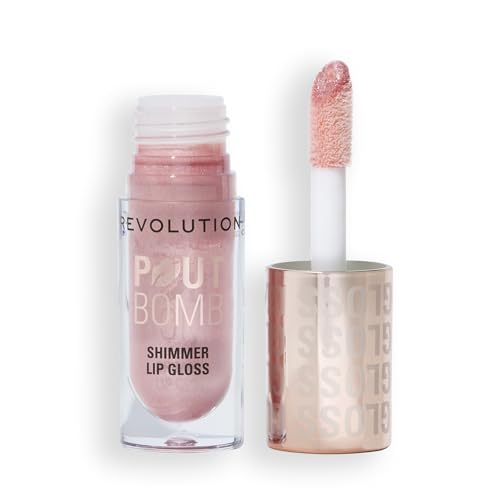 Revolution Pout Bomb Shimmer Lip Gloss - Shine Pink, High-Shine & Hydrating