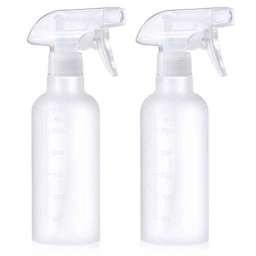 10 oz Spray Bottles, Mist/Stream Adjustable Small Spray Bottle for Hair Cleaning Plants Pet, BPA-free Plastic Water Empty Squirt Bottle with Measurements, 2 Pack