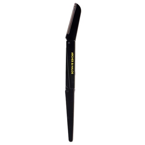 Arches and Halos Two Pack Tri-Fold Eyebrow Razor - Travel Size Eye Brow Razors for Women - Rust-Proof - Ease to Use for Precise Shaving - 1 pc
