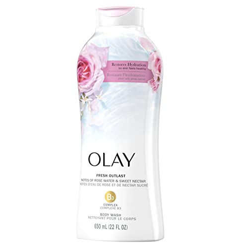 Olay Fresh Outlast Rose Water & Sweet Nectar Body Wash, 22 Fl oz, 5.732 Lb