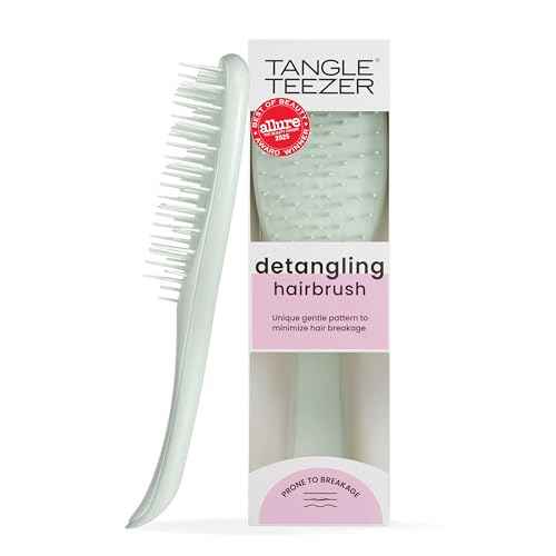 Tangle Teezer Extra Gentle Detangler Hair Brush, with Fewer Bristles for Gentle & Effective Detangling to Minimize Hair Loss & Breakage, Eucalyptus Green