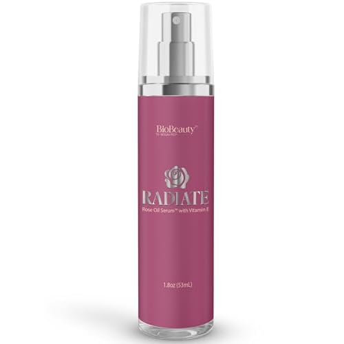 BIOBeauty Rose Oil Serum for Face with Vitamin E, Jojoba Oil & Sunflower Oil, Hydrating & Nourishing Face Oil with Rose Extract for Radiance, Paraben-Free, Non-GMO, Made in USA (1.8 oz - Radiate)