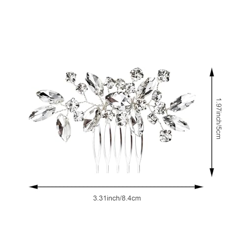 Silver Rhinestone Hair Comb (2 Pack) - Bridal Crystal Comb
