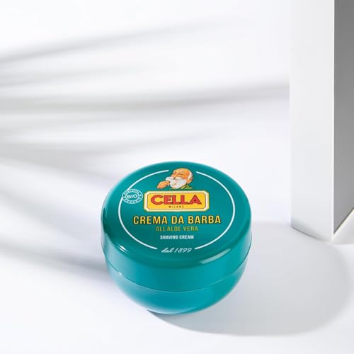 Cella Milano Aloe Vera Shaving Cream Soap, 150?g ? Dense, Luxurious Lather with Razor-Glide Protection, Made in Italy Since 1899¡±