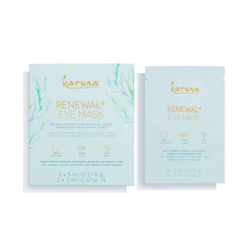 Karuna Skin - Renewal+ Eye Mask, Under Eye Patches for Tired Eyes, Beneath-the- Eye Patch with Burdock Root & Mushroom Extract, Under Eye Patches for Puffy Eyes & Fine Lines, 2 Patches per Pack