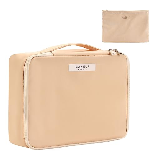 Queboom Large Capacity Travel Makeup Bag - Waterproof & Portable