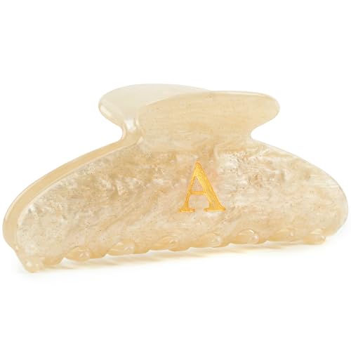 Large Marble Initial Claw Clip - 4" Acrylic Hair Clips