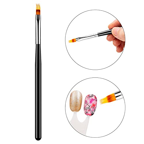 WOKOTO 10 Pcs Nail Ombre Brushes For Acrylic Nails Nail Art Brushes Kit With 4 Nail Sponges Tips Gradient Nail Brushes Ombre 5 Size 2 Way Nail Liner Brushes And Nail Dotting Tools Kit