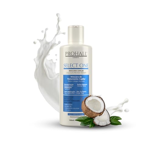 Prohall Cosmetic Select One Brazilian Keratin Hair Treatment for Dry Damaged Hair- Formaldehyde Free Hair Protein Smoothing-Reduce Frizz & Volume while Promoting Hydration, Silkiness & Shine-3.40 FlOz