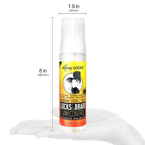 AllDay Locks Braid Foam Mousse - Lightweight Frizz Control & Shine, 8 oz