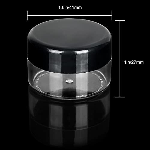 100 Pieces Sample Empty Containers, 20g Clear Cosmetic Container Jars with Lids, Plastic Pot Makeup Jars for Cosmetics, Cream, Lip Balm, Lip Scrub, Ointments-Leak Proof