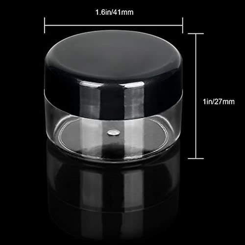 100 Pieces Sample Empty Containers, 20g Clear Cosmetic Container Jars with Lids, Plastic Pot Makeup Jars for Cosmetics, Cream, Lip Balm, Lip Scrub, Ointments-Leak Proof