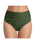 Tempt Me Women’s High Waisted Bikini Bottoms with Tummy Control Ruched Bathing Suit