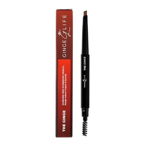 The Ginge: Auburn Red Eyebrow Pencil ? Waterproof, Double-Ended Automatic Angled Tip & Spoolie Brush, Cruelty-Free