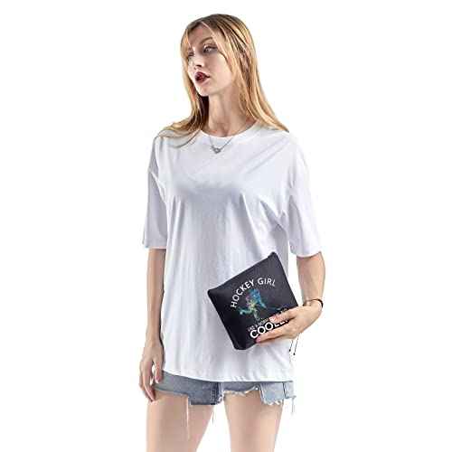 TSOTMO Hockey Sports Zipper Pouch Ice Hockey Gift Hockey Designs Hockey Like A Normal But Cooler Bag For Women (Hockey Tote)