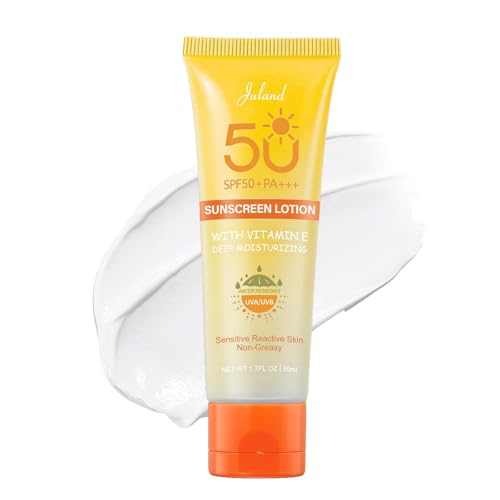 Clear Face Sunscreen Lotion, SPF 50, Yellow